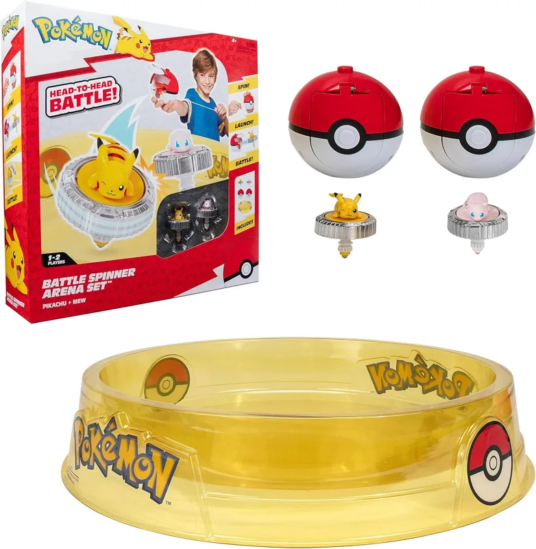 Battle Spinner Arena de Pokémon (2 peonzas, 2 lanzadores y arena)