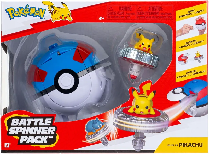 Battle Spinner de Pikachu con lanzador Super Ball