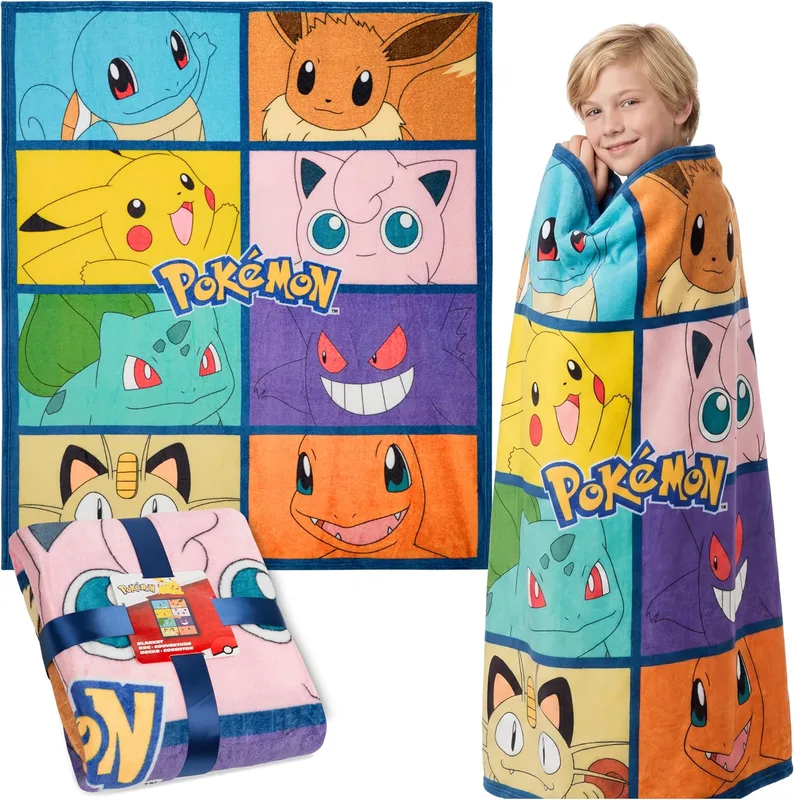 Manta polar Pokémon para cama o sofá (150 × 130 cm)