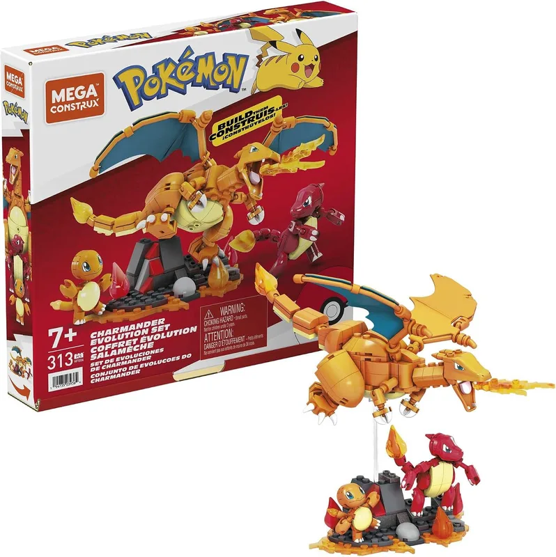 MEGA Construx Evolución de Charmander: 3 figuras (300 piezas)