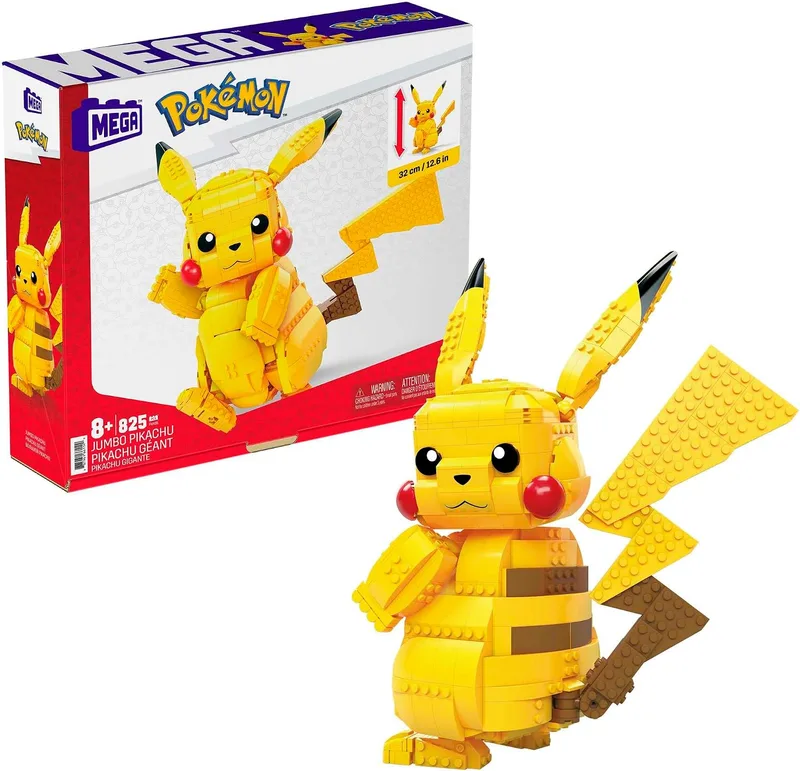 MEGA Construx Pikachu Jumbo de 30 cm (825 piezas)