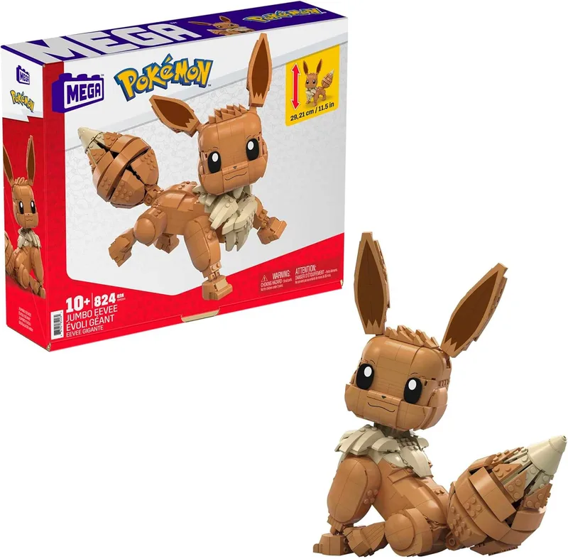 MEGA Pokémon Eevee Jumbo de 28 cm (824 piezas)
