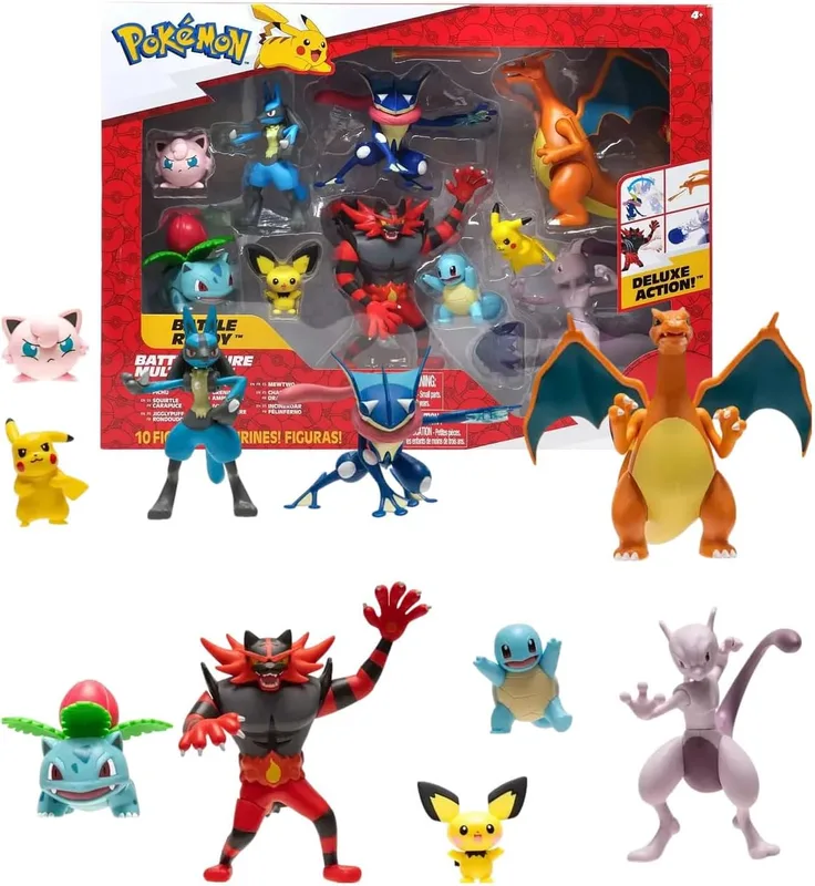 Pack de 10 figuras Pokémon de 5 a 11 cm (Charizard, Pikachu, Lucario…)