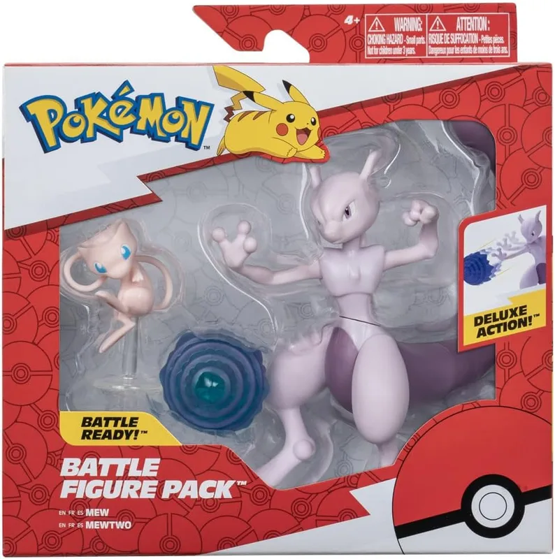 Pack de 2 figuras de batalla: Mew y Mewtwo (Jazwares)