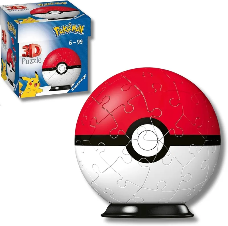 Puzzle 3D Poké Ball roja de 54 piezas (Ravensburger)