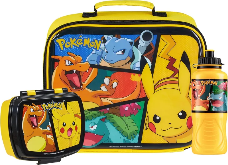 Set de almuerzo Pokémon: bolsa térmica, fiambrera y botella